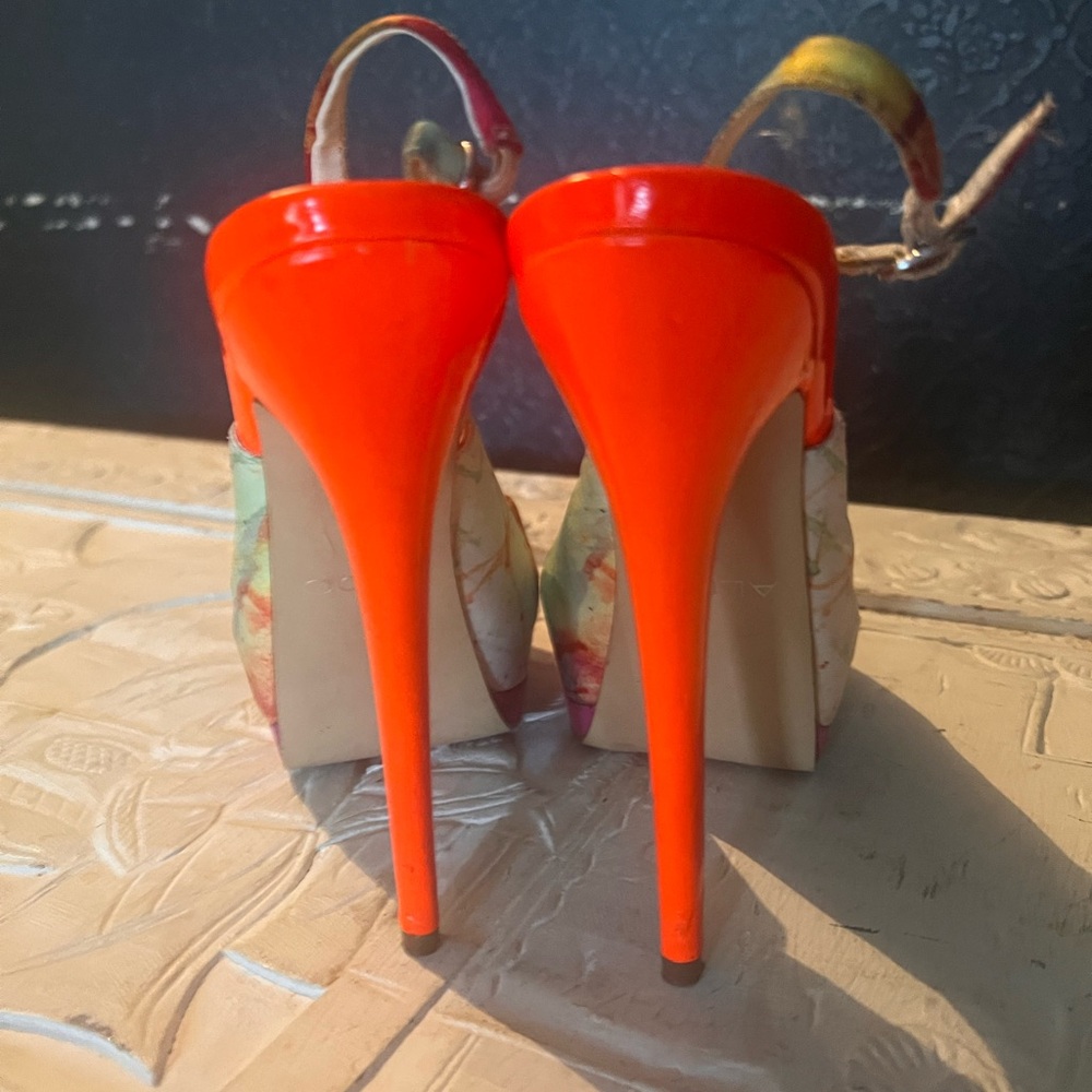 Aldo Orange Patent Leather Heels